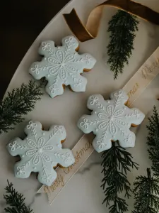 Turtă dulce fulg de zăpadă albastru