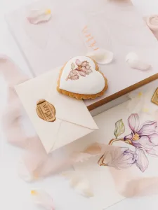 Turtă dulce artistică - Magnolie - inimioară